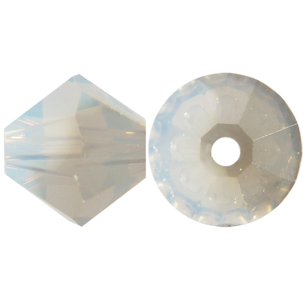 Dreamtime Crystal 5301 Bicone Bead White Opal Satin 6mm