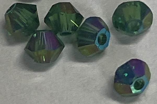 Dreamtime Crystal DC 5328 Bicone Beads 3mm Dark Moss Green Shimmer 2x