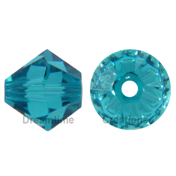 Dreamtime Crystal 5301 Bicone Bead Blue Zircon 6mm