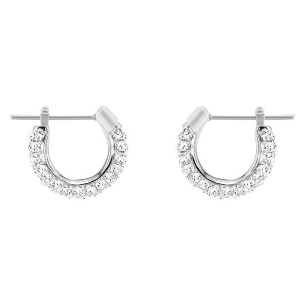 Swarovski Collections Stone Pierced Earrings, Small, White, Rhodium plating