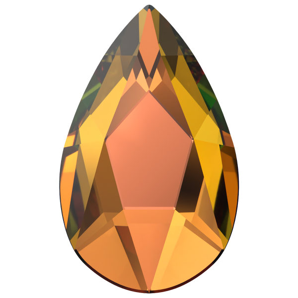 Dreamtime Crystal DC 2303 Pear Shaped Flat Back Crystal Vitrail Medium 14x9mm