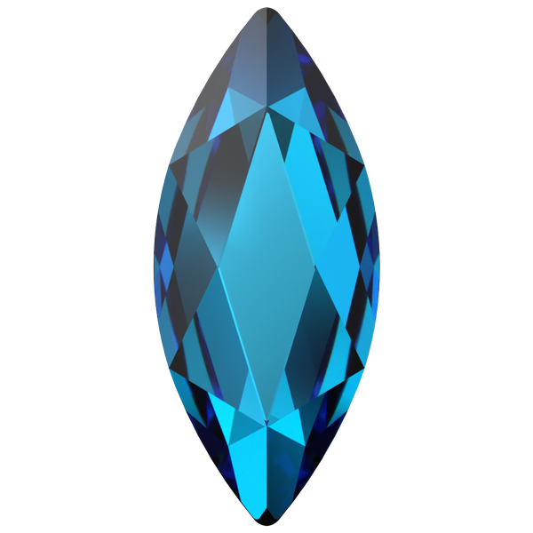 Dreamtime Crystal DC 2201 Marquise (Navette) Flat Back Crystal Bermuda Blue 8x3.5mm
