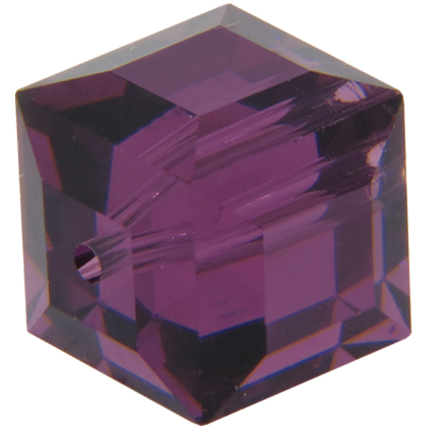 Swarovski 5601 Cube Beads 4mm Amethyst