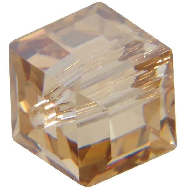 Swarovski 5601 Cube Bead Crystal Golden Shadow 4mm
