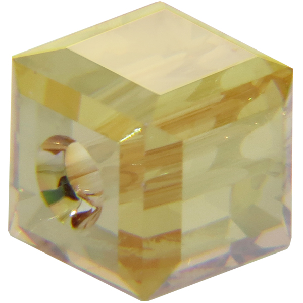 Swarovski 5601 Cube Bead Crystal Metallic Sunshine 4mm