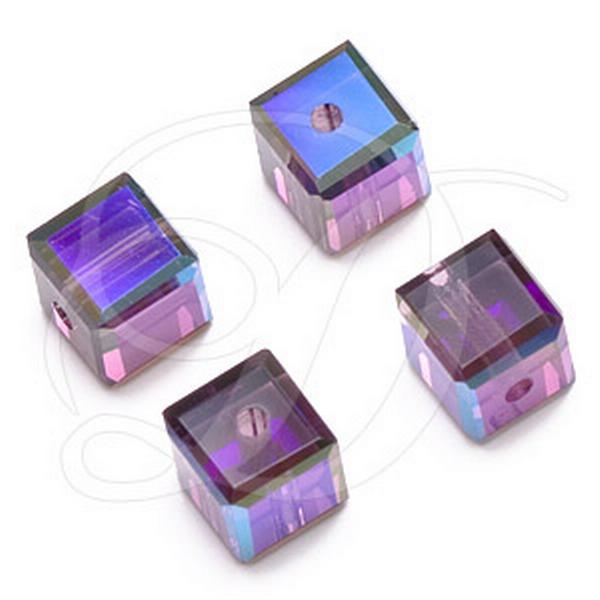 Dreamtime Crystal DC 5601 Cube Beads 8mm Light Amethyst AB