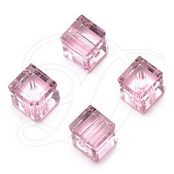 Dreamtime Crystal DC 5601 Cube Beads 8mm Light Rose