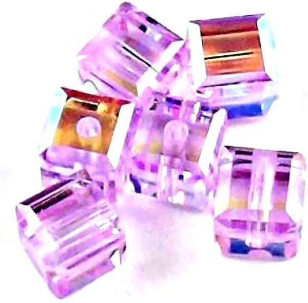 Dreamtime Crystal DC 5601 Cube Beads 8mm Violet AB
