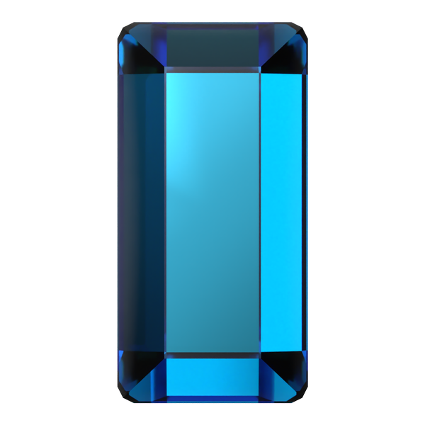 Dreamtime Crystal DC 2510 Baguette Flat Back Crystal Bermuda Blue 3.7x1.9mm
