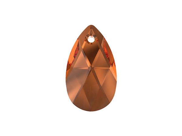 Dreamtime Crystal DC 6106 Pear Shaped Pendant Smoked Amber 22mm