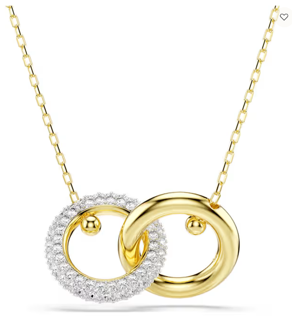 Swarovski Collections - Dextera pendant Interlocking loop, White, Gold-tone plated