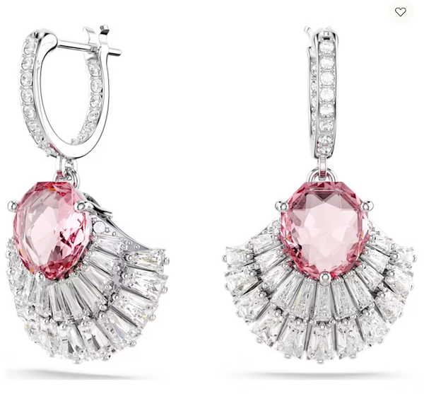 Swarovski Collections - Idyllia drop earrings Shell, Pink, Rhodium plated