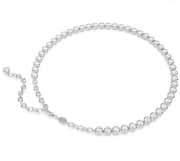 Swarovski Collections Imber Tennis necklace Round cut, White, Rhodium plated