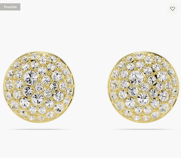 Swarovski Collections - Meteora stud earrings White, Gold-tone plated