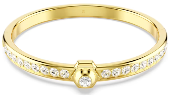 Swarovski Collection Numina bangle Round cut, White, Gold-tone plated