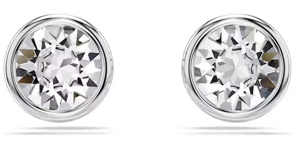 Swarovski Collections - Imber stud earrings Round cut, White, Rhodium plated