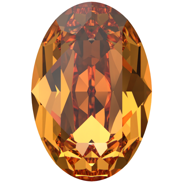 Dreamtime Crystal DC 4120 Oval Fancy Stone Dark Orange 14x10mm