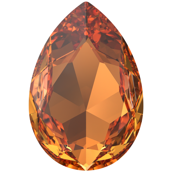 Dreamtime Crystal DC 4327 Large Pear Shaped Fancy Stone Dark Orange 30x20mm
