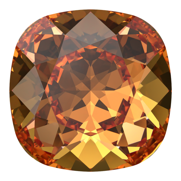 Dreamtime Crystal DC 4470 Cushion Cut Square Fancy Stone Dark Orange 12mm