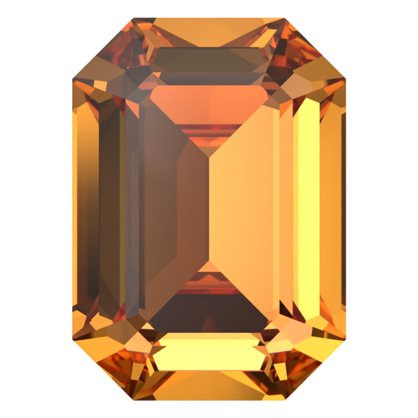 Dreamtime Crystal DC 4610 Rectangle Octagon Fancy Stone Dark Orange 18x13mm