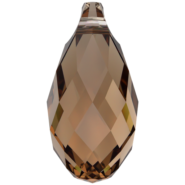 Dreamtime Crystal DC 6010 Briolette Pendant Reinvented Light Smoked Topaz 11x5.5mm