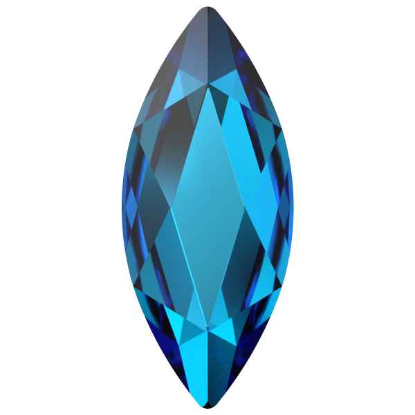 Dreamtime Crystal DC 2201 Marquise (Navette) Flat Back Crystal Bermuda Blue 14x6mm