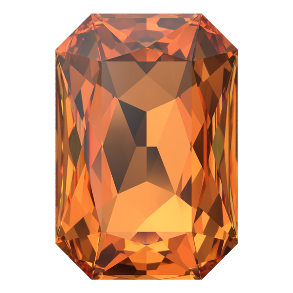 Dreamtime Crystal DC 4627 Large Rectangle Octagon Fancy Stone Dark Orange 27x18.5mm