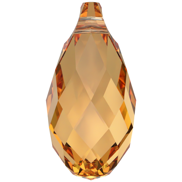 Dreamtime Crystal DC 6010 Briolette Pendant Dark Orange 13x6.5mm