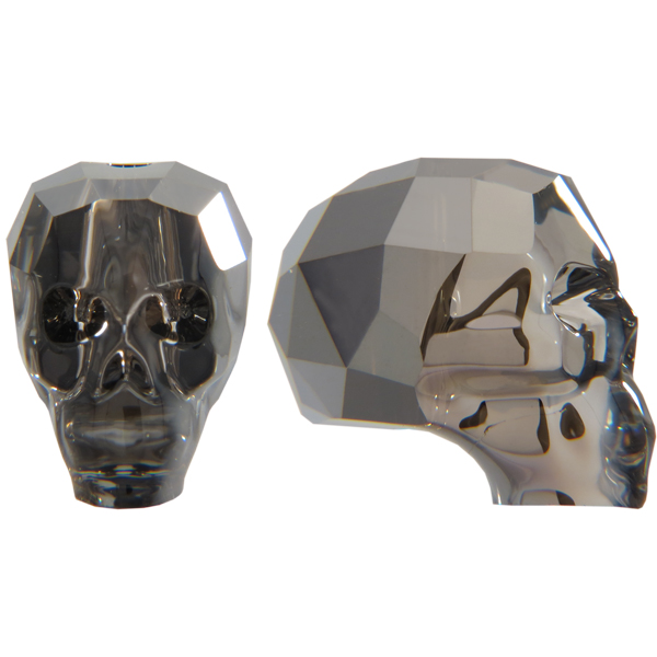 Swarovski 5750 Skull Bead Crystal Silver Night 19mm