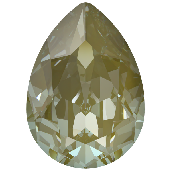 Dreamtime Crystal DC 4320 Pear Shaped Fancy Stone Crystal Herbal Green Lux 14x10mm