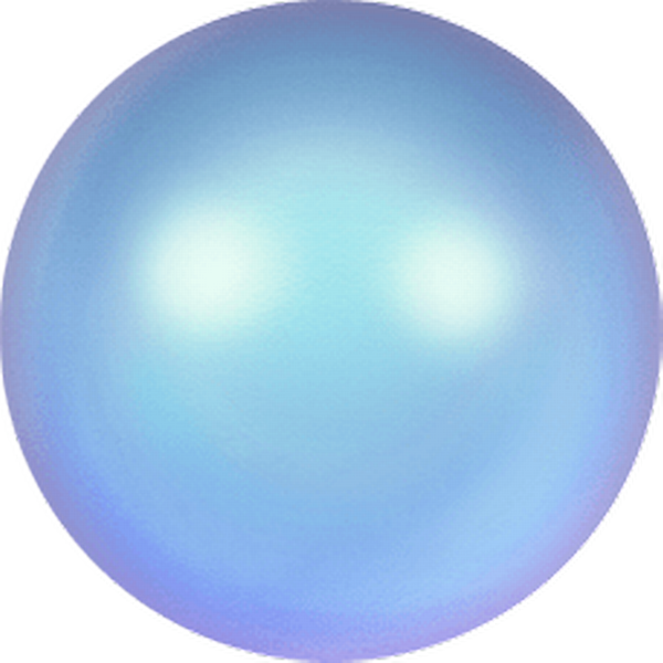 Dreamtime Crystal DC 5818 1/2 Drilled Round Pearl Iridescent Light Blue 6mm