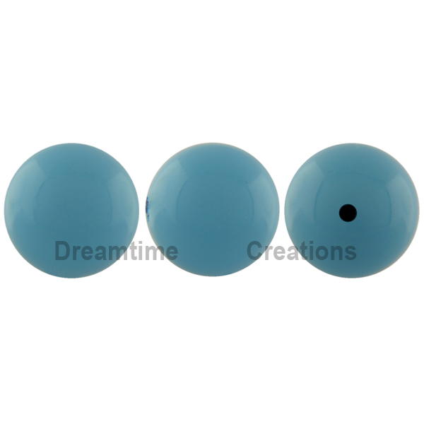 Dreamtime Crystal DC 5818 1/2 Drilled Round Pearl Turquoise 8mm