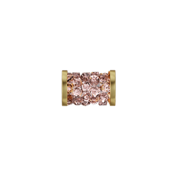 Swarovski 5950 Fine Rocks Tube with ending Vintage Rose / Gold 8mm