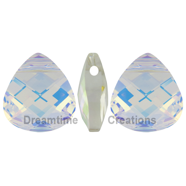 Dreamtime Crystal DC 6012 Flat Briolette Pendant Crystal AB 15.4x14mm