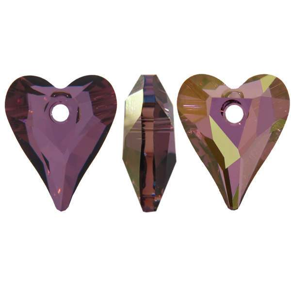 Dreamtime Crystal DC 6240 Wild Heart Pendant Crystal Lilac Shadow 17mm