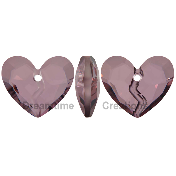 Dreamtime Crystal DC 6263 Forever 1 Heart Pendant Crystal Antique Pink 36mm