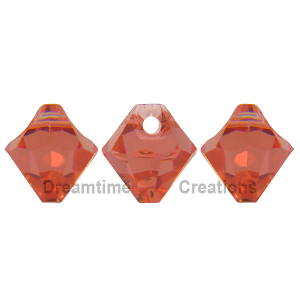 Dreamtime Crystal 6301 Top Drilled Bicone Pendant Padparadscha 6mm