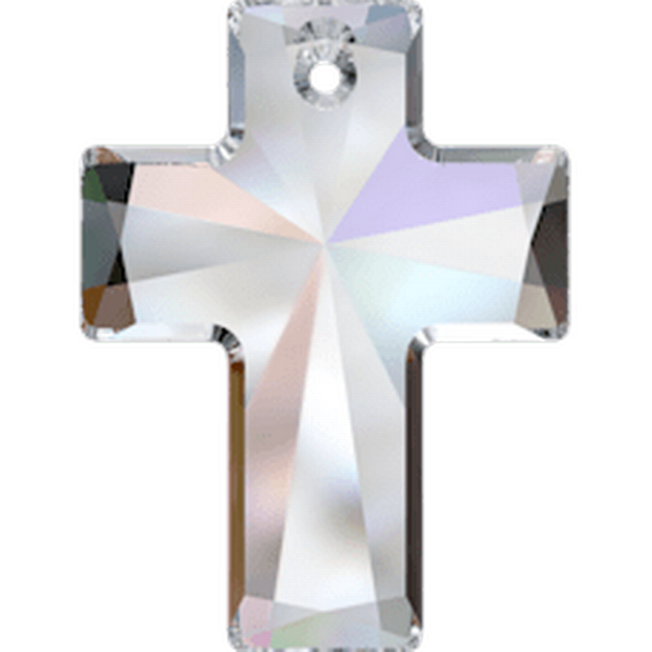 6864 Cross Pendant Crystal AB 40x30 mm
