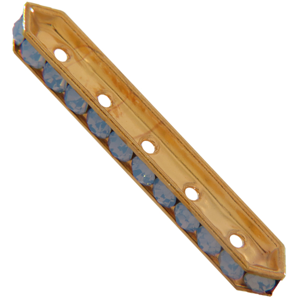 Dreamtime Crystal DC 77730 Rondelle Spacer Bars 5 Hole Air Blue Opal/Gold