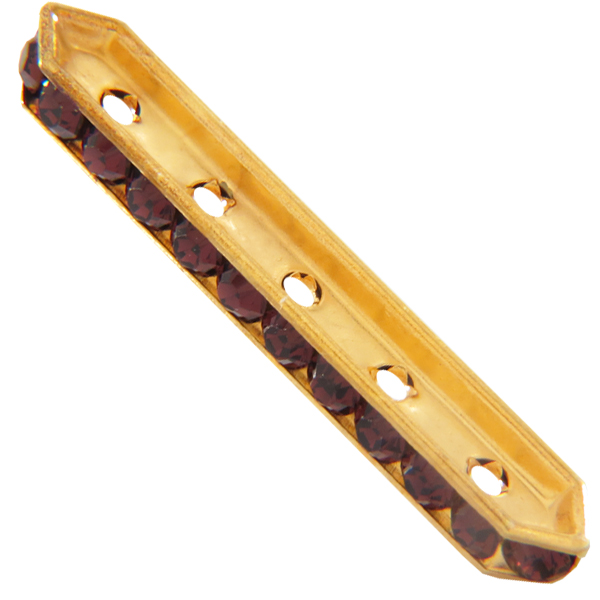 Dreamtime Crystal DC 77730 Rondelle Spacer Bars 5 Hole Burgundy/Gold
