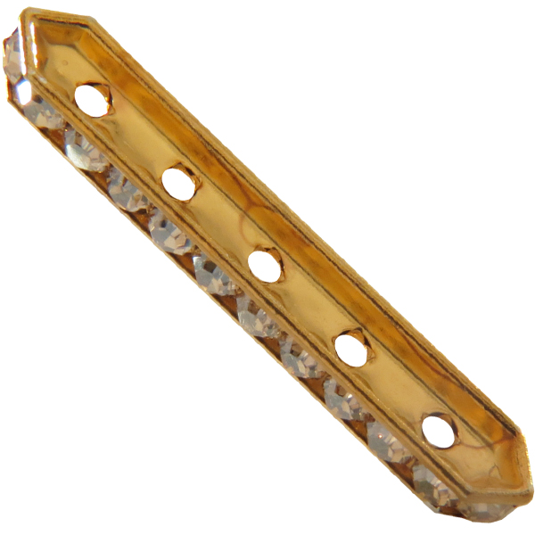 Dreamtime Crystal DC 77730 Rondelle Spacer Bars 5 Hole Golden Shadow/Gold