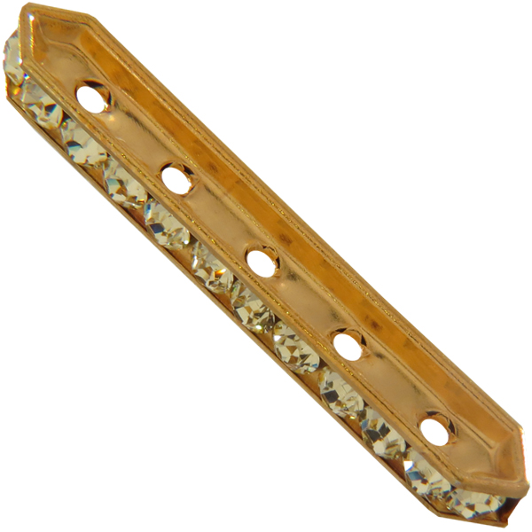 Dreamtime Crystal DC 77730 Rondelle Spacer Bars 5 Hole Jonquil/Gold