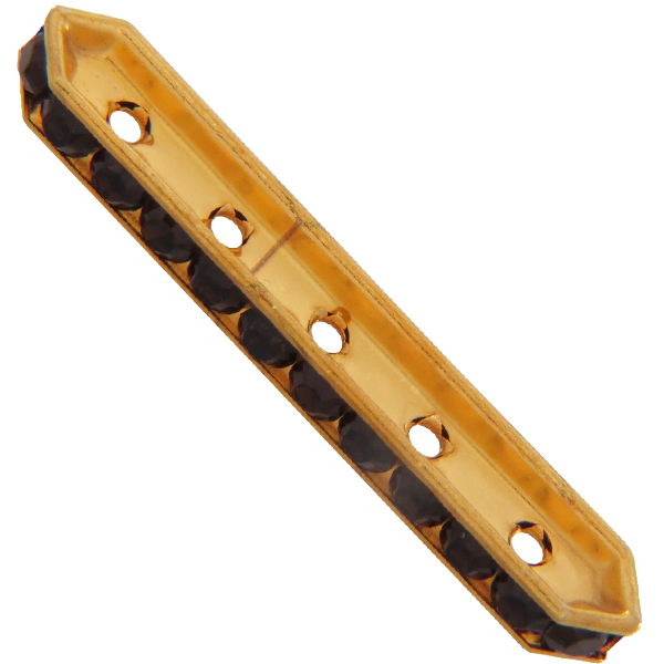 Dreamtime Crystal DC 77730 Rondelle Spacer Bars 5 Hole Mocca/Gold