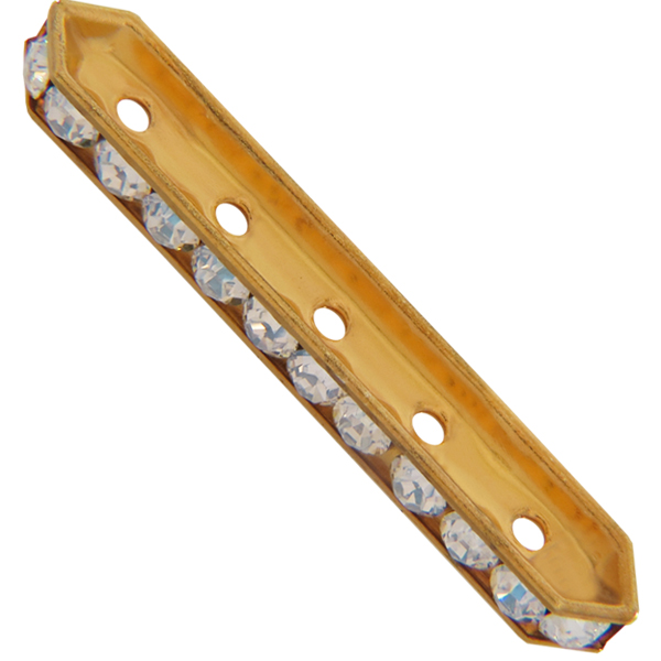 Dreamtime Crystal DC 77730 Rondelle Spacer Bars 5 Hole Moonlight/Gold