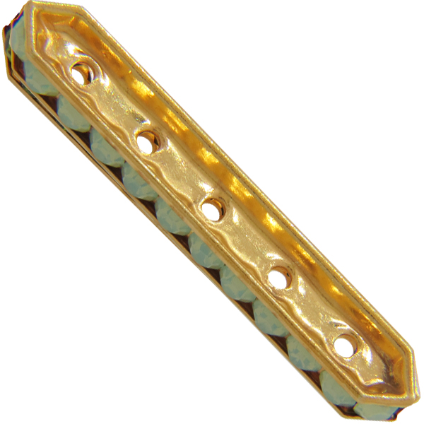 Dreamtime Crystal DC 77730 Rondelle Spacer Bars 5 Hole Pacific Opal/Gold