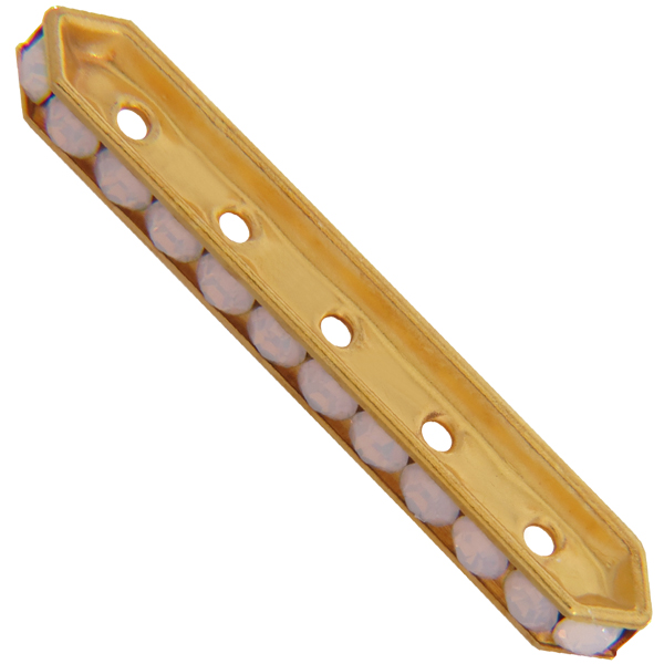 Dreamtime Crystal DC 77730 Rondelle Spacer Bars 5 Hole Rose Water Opal/Gold