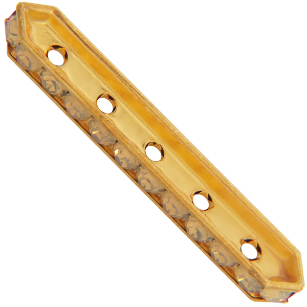 Dreamtime Crystal DC 77730 Rondelle Spacer Bars 5 Hole Sand Opal/Gold