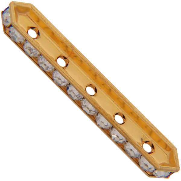 Dreamtime Crystal DC 77730 Rondelle Spacer Bars 5 Hole Silver Shade/Gold