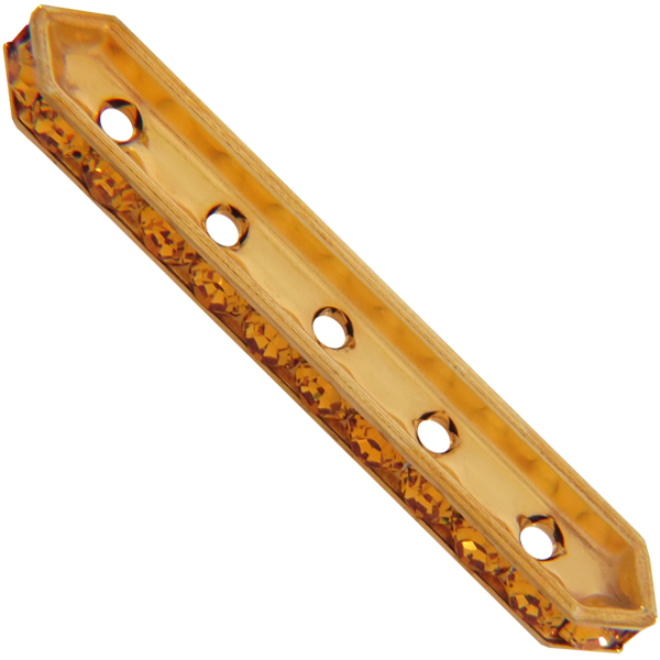 Dreamtime Crystal DC 77730 Rondelle Spacer Bars 5 Hole Topaz/Gold