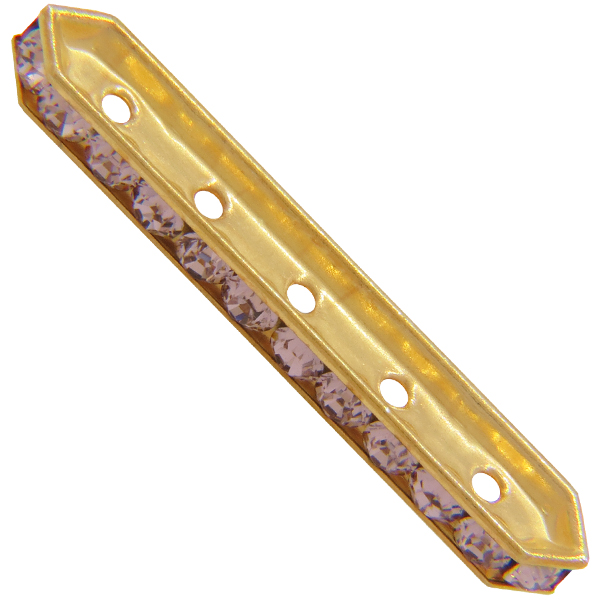 Dreamtime Crystal DC 77730 Rondelle Spacer Bars 5 Hole Vintage Rose/Gold